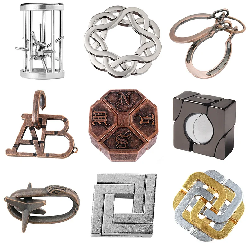 Unlock Interlock Assorted Intelligence Mind Logic 3d Burr Luban Kongming Lock Wooden Brain Teaser Puzzle Solutions Games Iq Toys