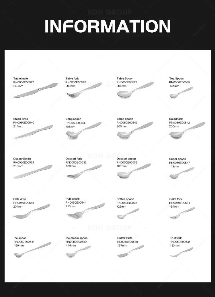 Elegance modern design restaurant flatware for wedding silverware food safe spoons forks knives stainless steel cutlery set