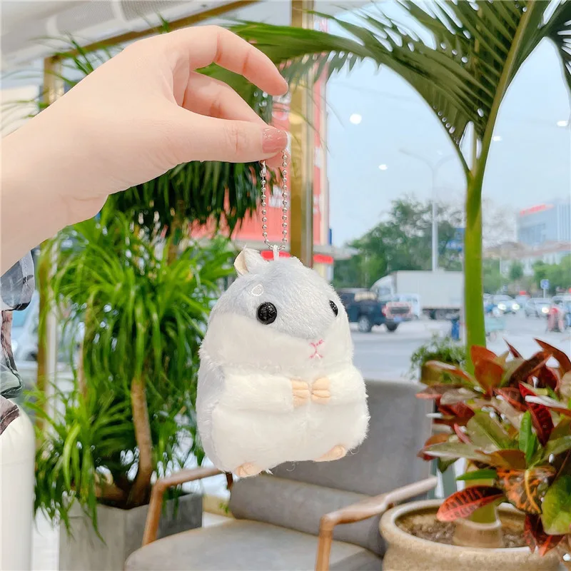 Cartoon Cute Little Hamster Doll Stuffed Animal Toys Hamste Plush Keychains  Toys Fat Mouse Pendant Hamster Keychain Purse Charm