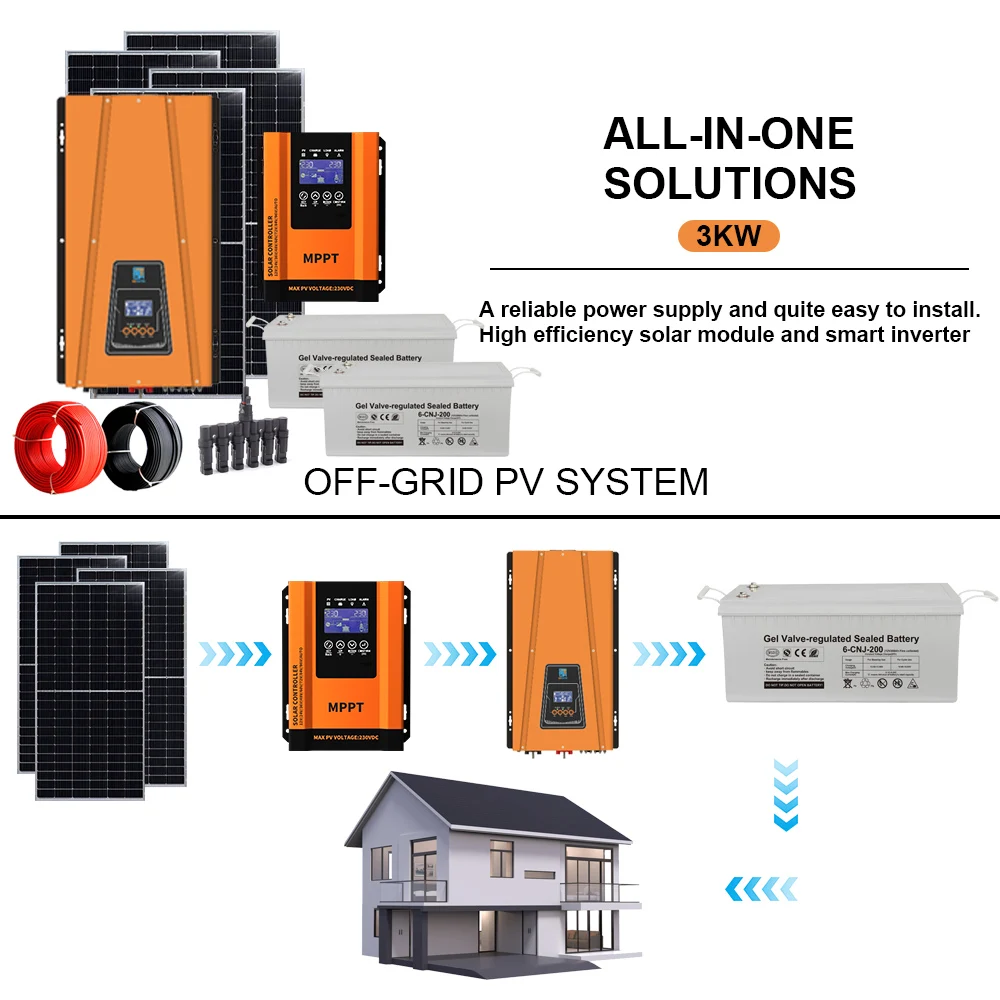 3kw Off Grid Full Set Energy Storage Battery Solar Energy System For ...