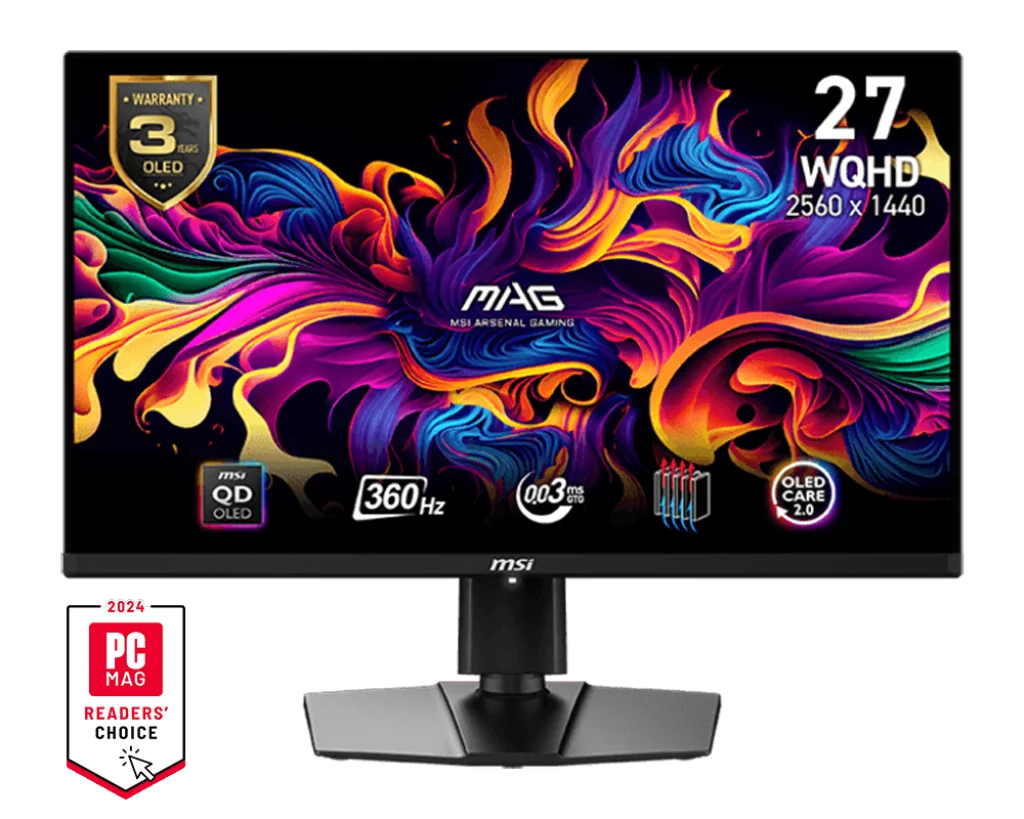 MSI MAG 271QPX QD-OLED, 27 Gaming Monitor, 2560 X 1440 (QHD), 0.03