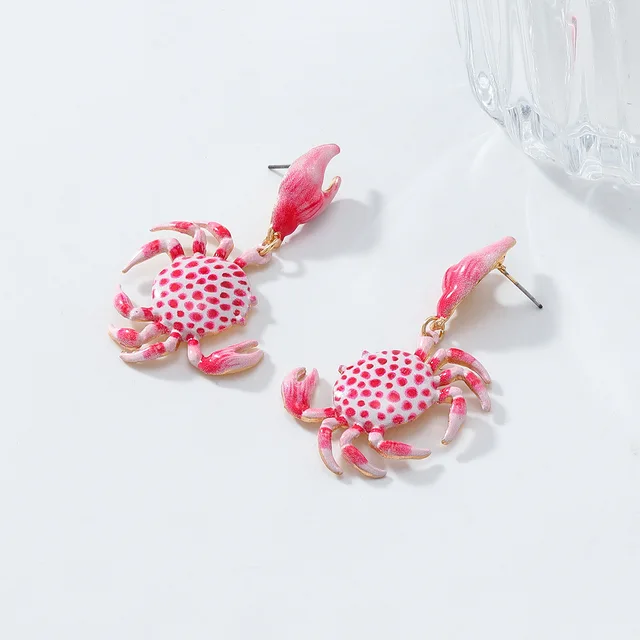 Women's Vintage Style European American Fashion Cute Light Luxury Crab Multi-Layer Design Summer Beach Niche Wholesale Earrings