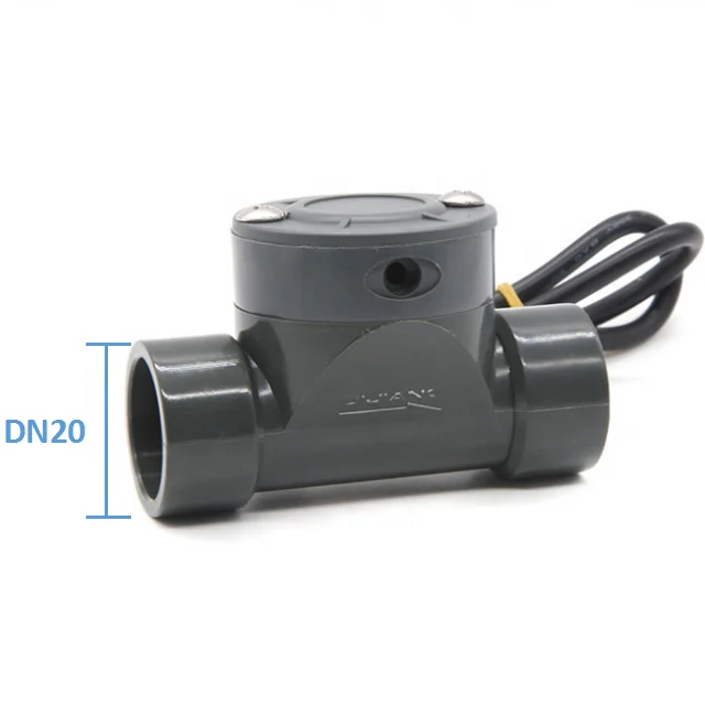 DIJIANG  DN20 Factory Price  UPVC Water and Acid Liquid Measurement Flow Sensor 10 - 150L/min Flow Range Turbine Flowmeter