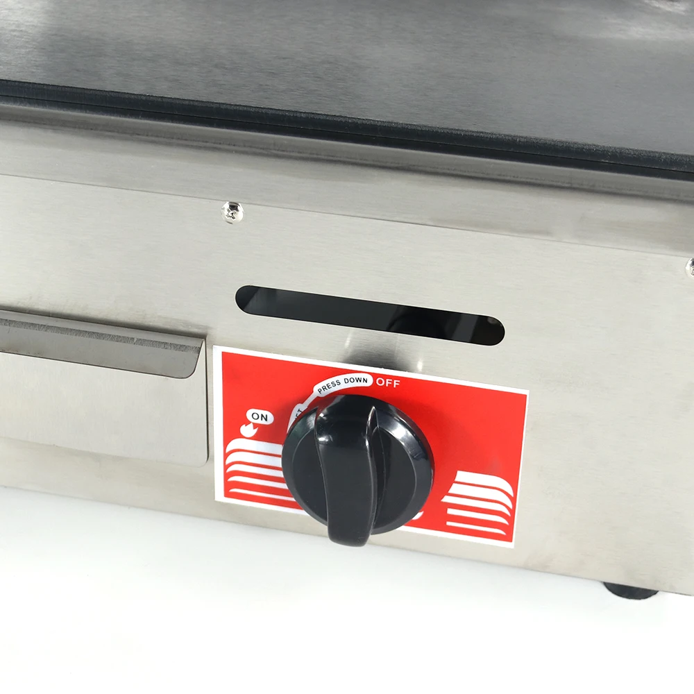 Hot sale 2 Burners  gas griddle flat plate stainless steel Gas Cast Iron Griddle Commercial Gas Griddle details