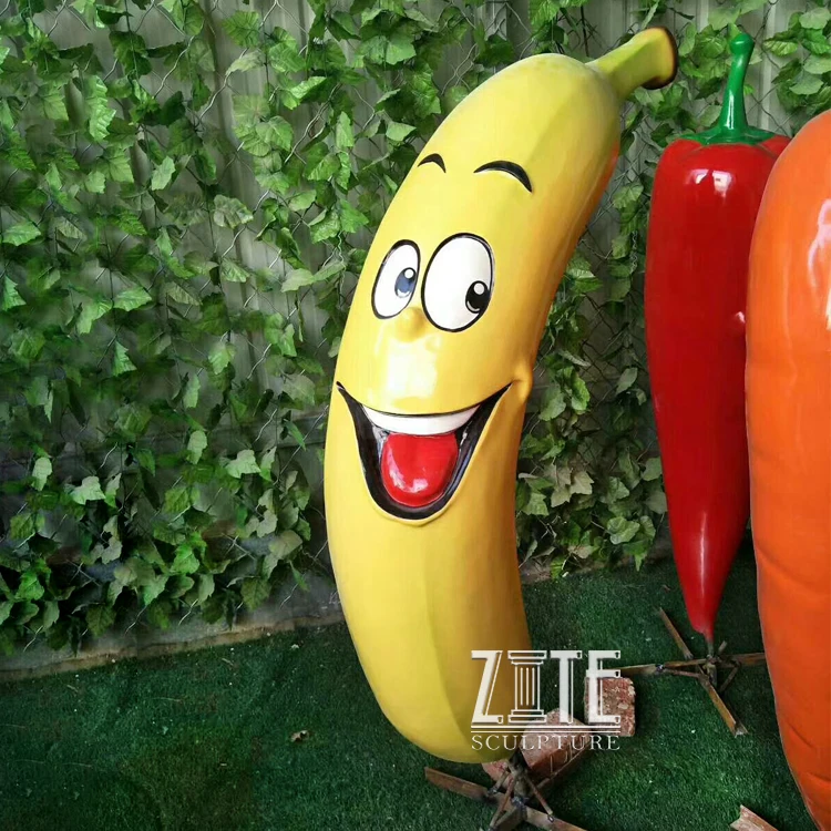 Outdoor Fiberglass Fruit Sculpture Resin Cartoon Banana Statue Buy