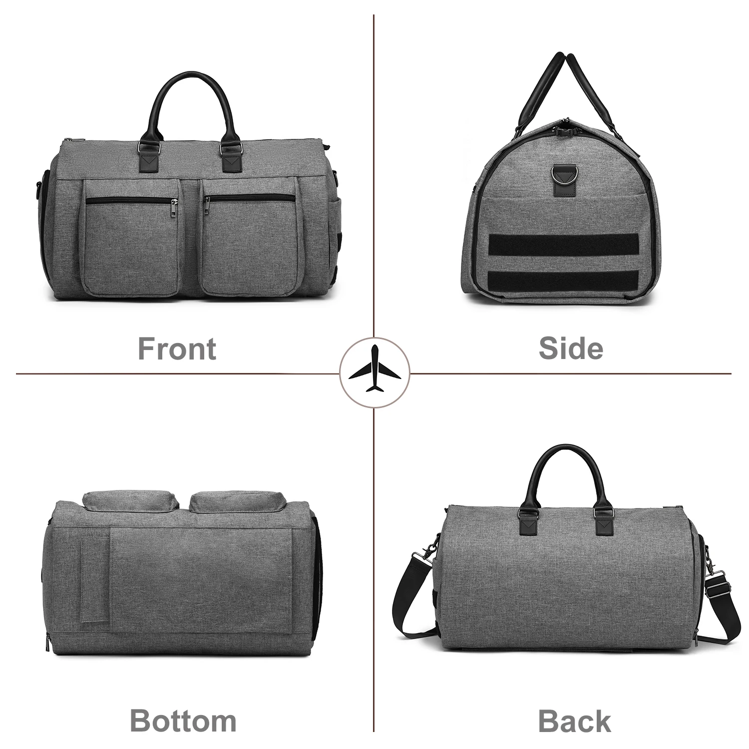 Garment Travel Bag With Shoe Compartment Rolling With Wheels Trolley