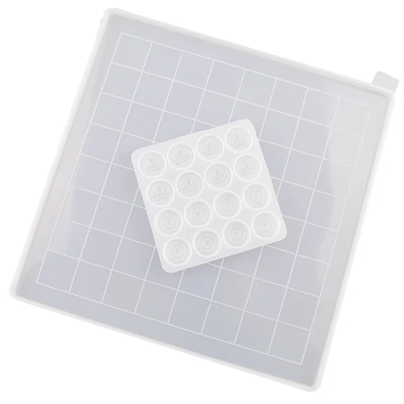 DIY Crystal Epoxy Crown Chess Pieces Mirror Silicone Mold Resin Art Molde Resina Epoxi Game Checkers Board-for Cake Tools