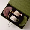 Pink green lily cup gift box