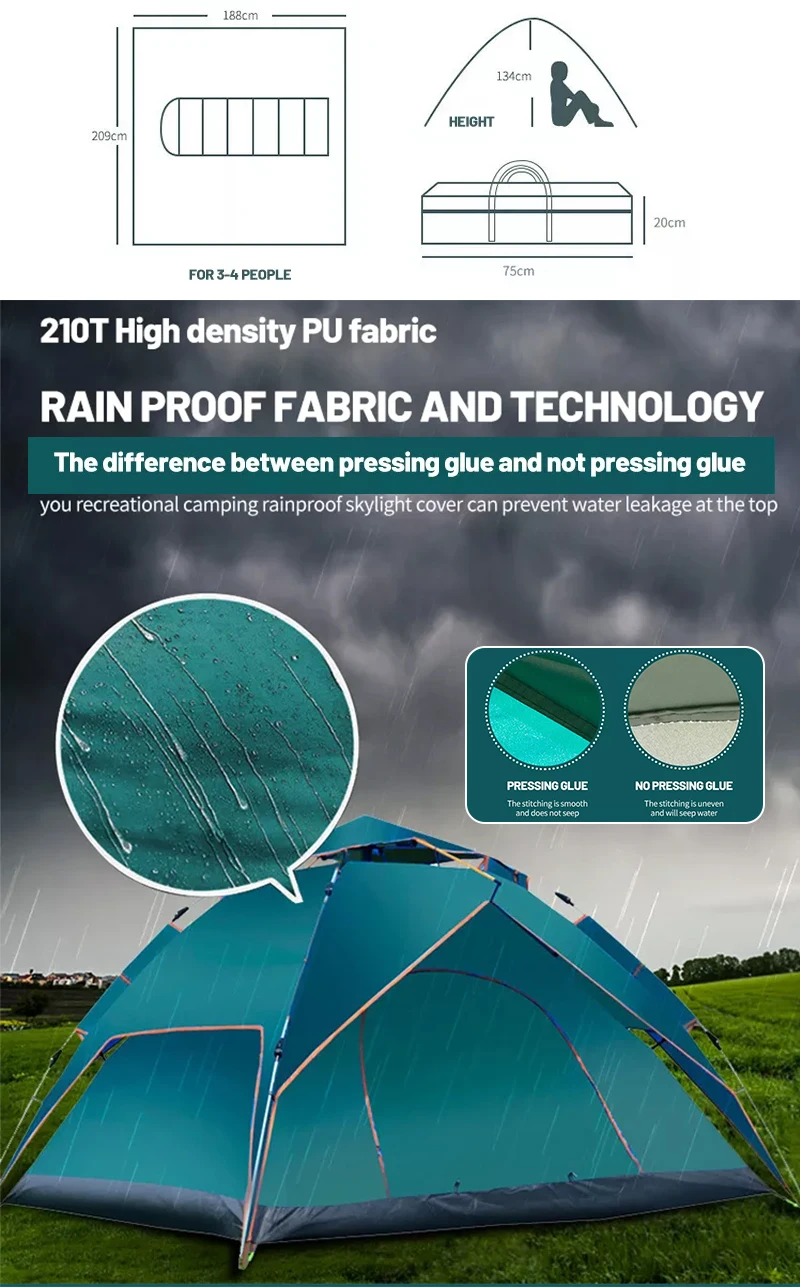 Warenlager Grohandel Pop-Up-Zelt Familiencampingzelt 4 Personen sofort  automatische Zelte wasserdicht winddicht fr Camping| Alibaba.com
