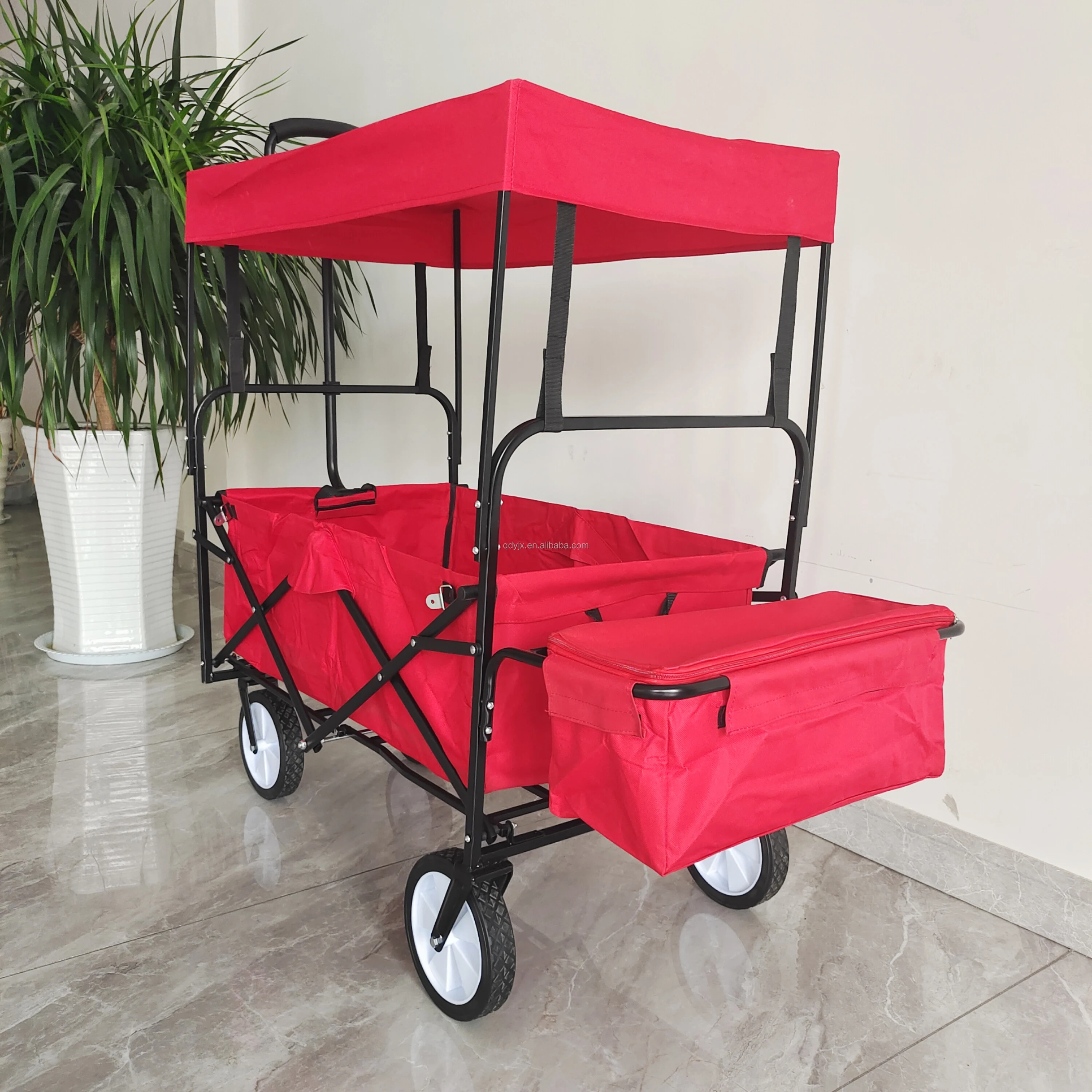 야외 캠핑 카트 어린이용 지붕이 있는 카트 트롤러 피크닉 해변 4