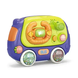 ITTL Baby Musical Electric Bus Toys with Light Sound Multi-function Baby Busy Board Puzzle Sensory Enlightenment Toys for Kids