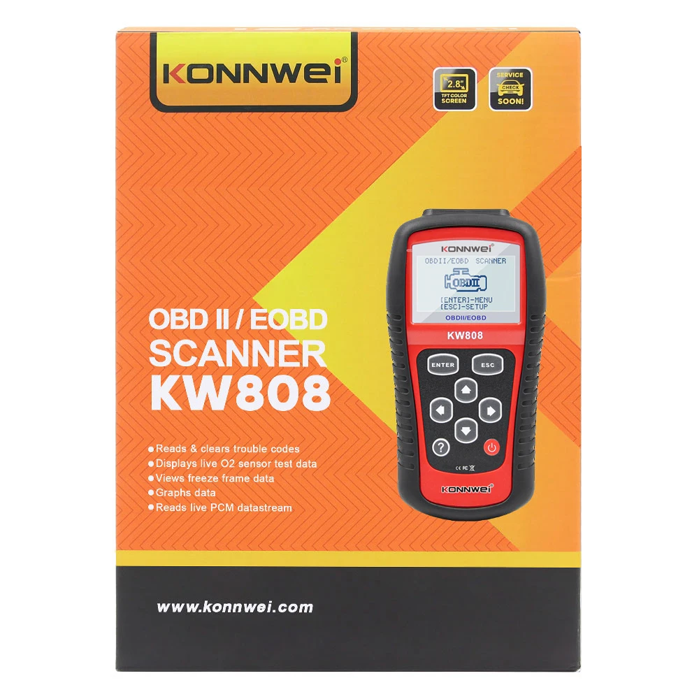 Konnwei Kw808 Car Fault Code Obd2 Eobd Diagnostic Scanner Mil Reset