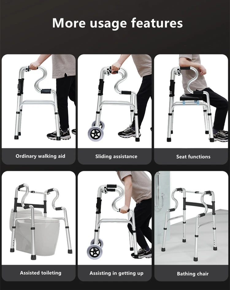 Handicap Disability Mobility Walker With 2 Wheels Walking Aid Drive