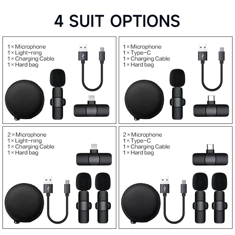 K9 Typec 1 Drags 1 Wireless Lavalier Live Microphone Portable Mini Mic