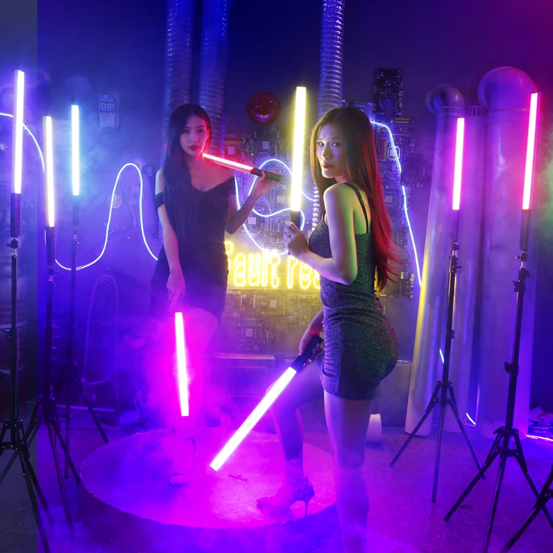 RK-76 алюминиевый LED тубусные лампы постоянного ручной открытый RGB LED заполняющий свет палка прямая трансляция видео световая палочка с дистанционным управлением