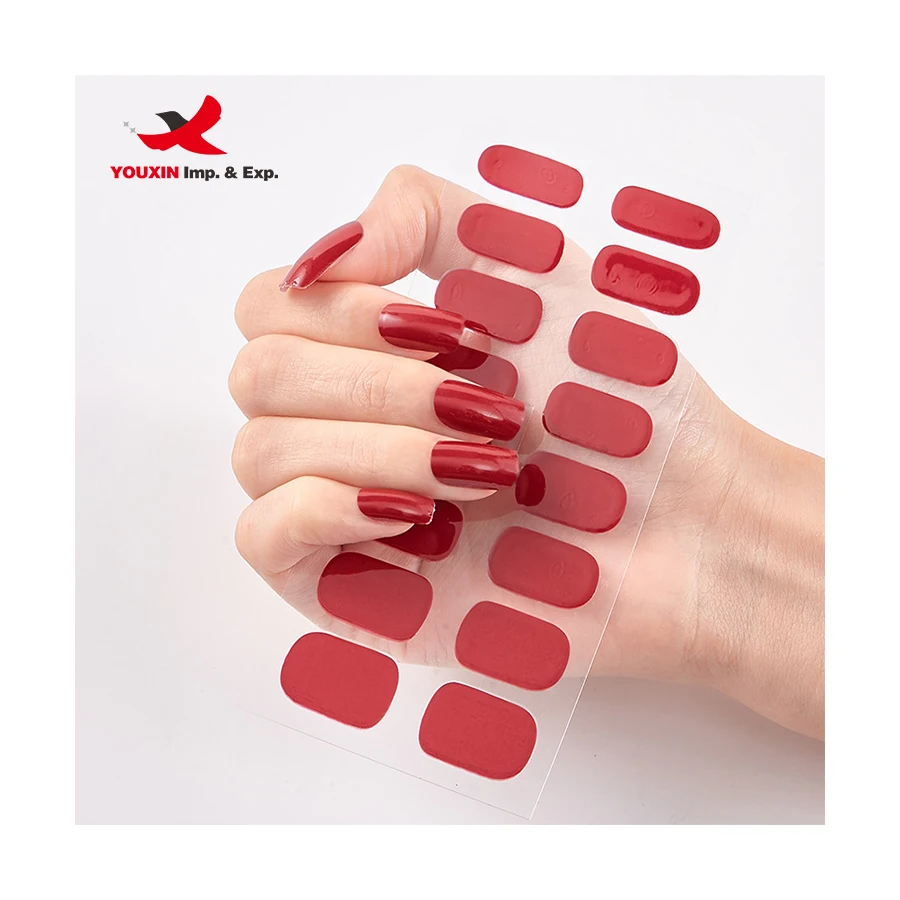 Custom Korean Style New Gel Nail Sticker With Uv Gel Nail Wraps Gel Nail Stickers Semi Cured