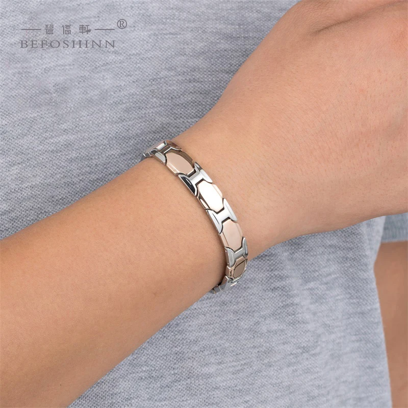 Высокое качество энергии био здоровье Магнитный целебный браслет позолоченные ювелирные изделия для мужчин