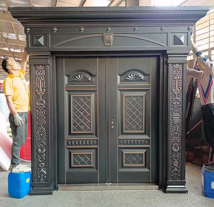 TECHTOP Customized Decorative Sliding Gate Solid Core Interior Doors Fan Gate Design Manual Retractable Gate for Villa