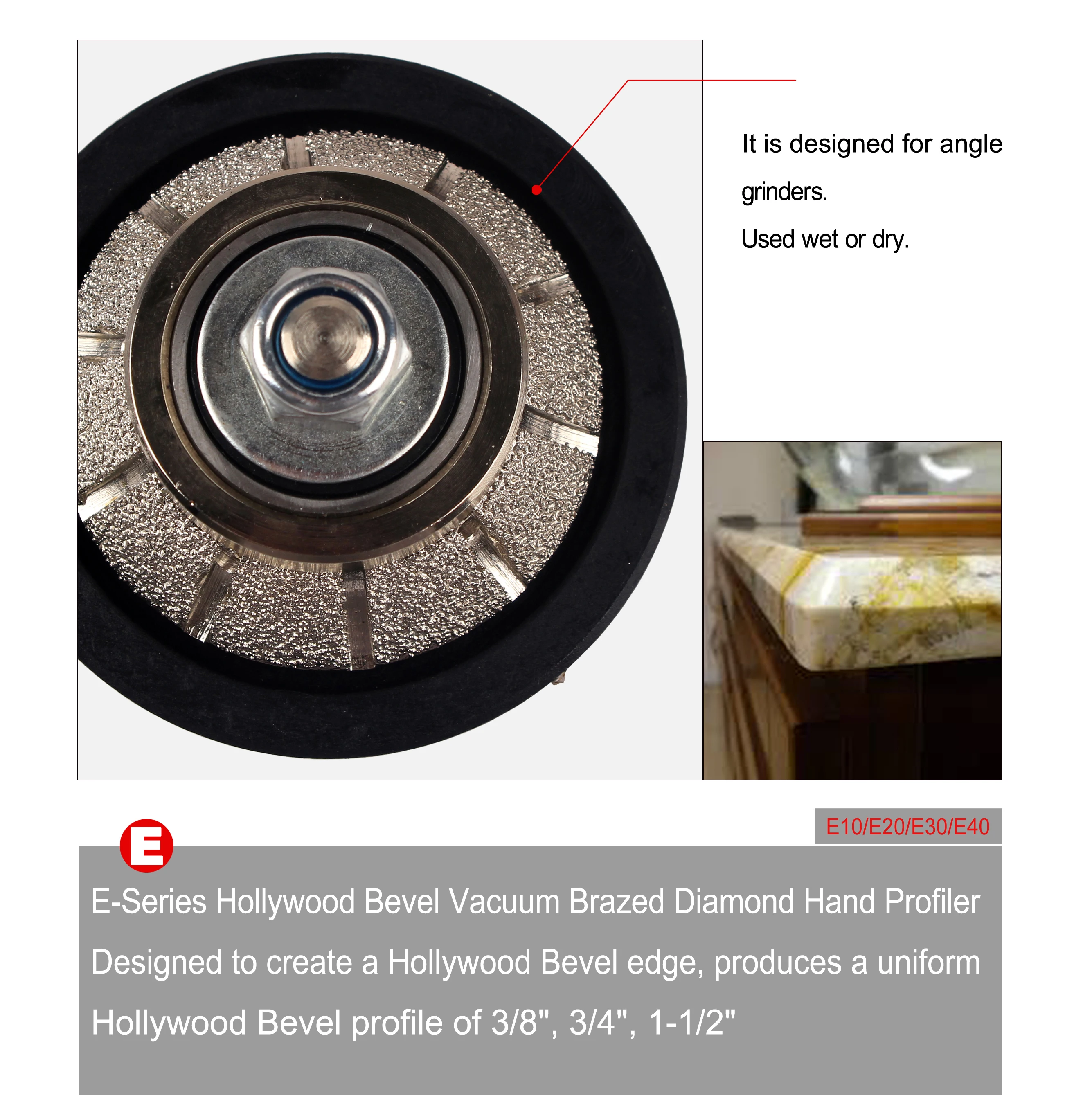 Details about   3" Brazed Vacuum Grinding Wheel Marble Stone Profile Abrasive for Angle Grinder