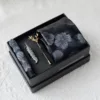 Juego de caja de regalo kk de jacquard negro y gris