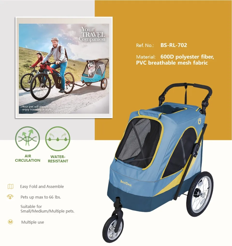 Dog Stroller for medium dogs with grooming table & hanging bag