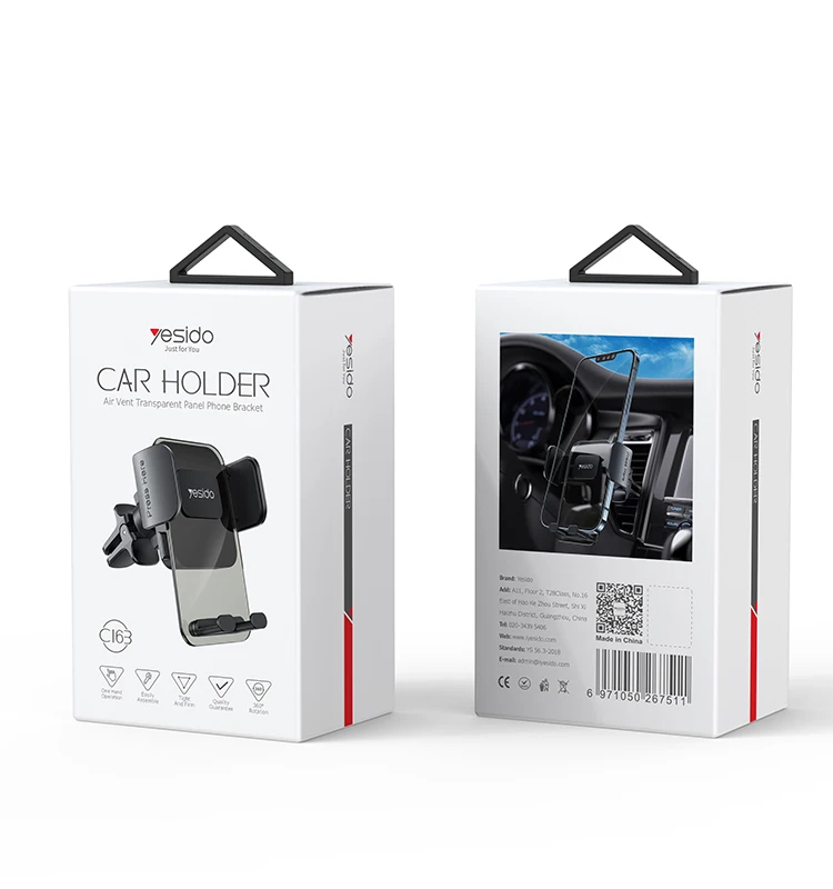 C163 Yesido Hot Selling General Motors Phone Holder Transparent Air Vent Mobile Phone Holder for Car