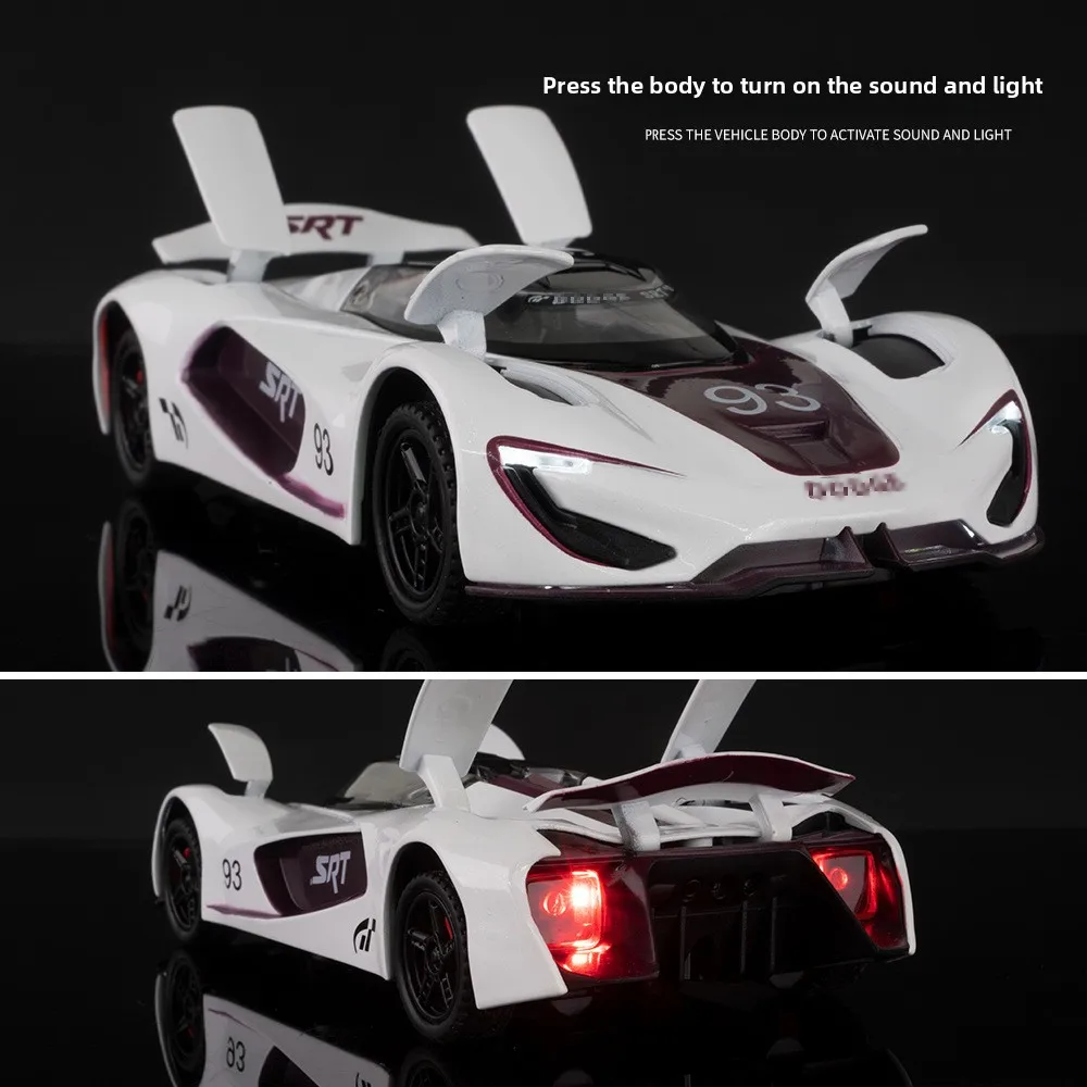 Boxed 1:32 Scale SRT Tomahawk Track Version Racing Car Model Simulation  Alloy Ornament Toy Plastic Bus Wholesale Dropshipping