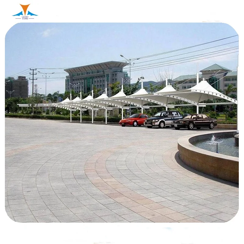Professional Steel Truss Frame PVDF Fabric Roof CE Certified High Wind Resistance Durable 15-30 Year Lifespan Car Parking Canopy