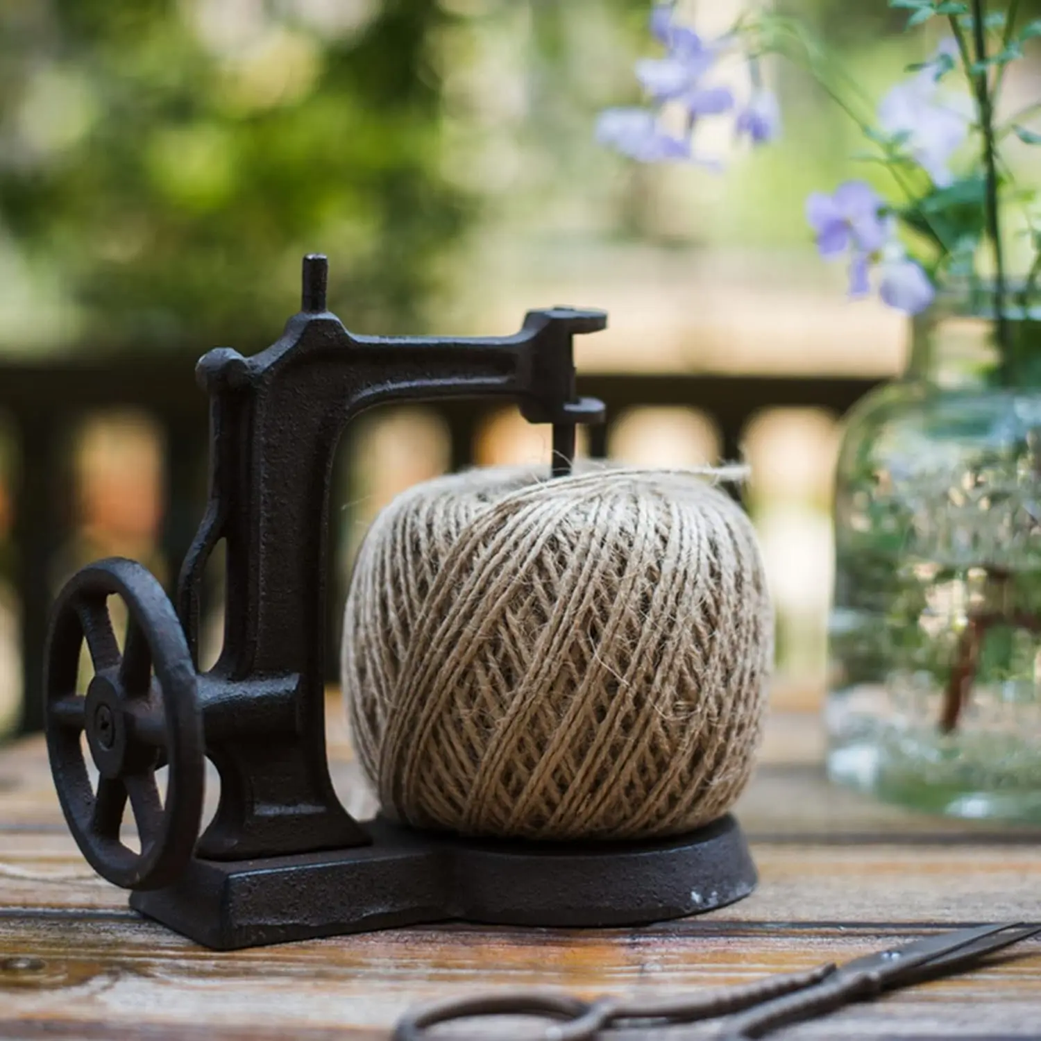 Antique Cast Iron Sewing Machine Jute Twine Holder Vintage String
