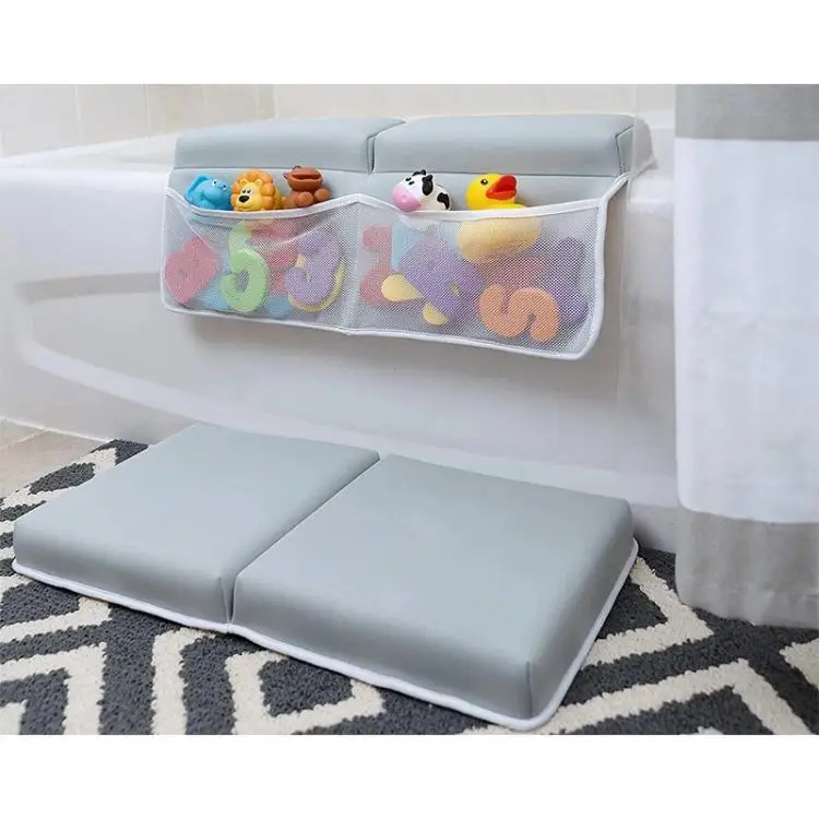 Baby Bath Mat Easy to Install for Bath Kneeler and Elbow Rest Pad with Mesh Pockets manufacture