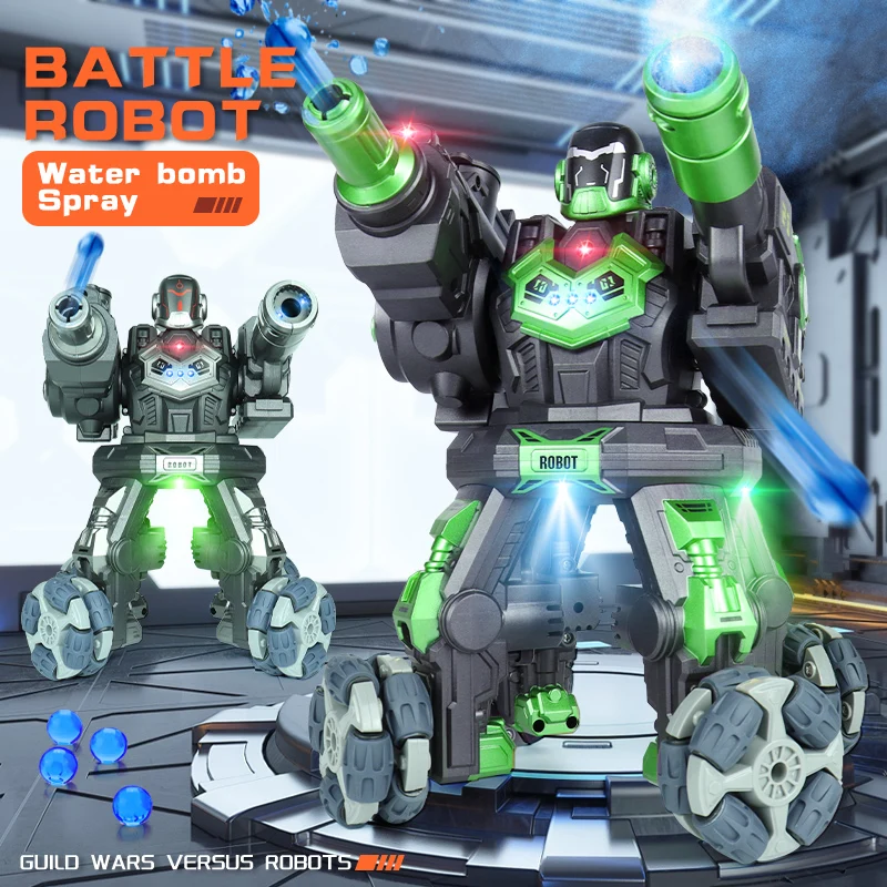 2023 Rc Robot Toys Spray Infrared Light Water Gel Bomb Fight Toy Remote