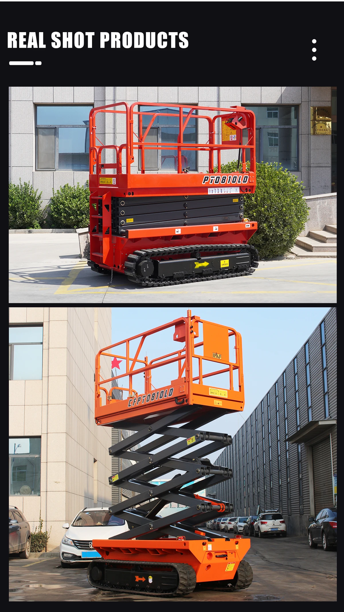 Mini Manlift Self Propelled Scissor Lift On Tracks Rough Terrain