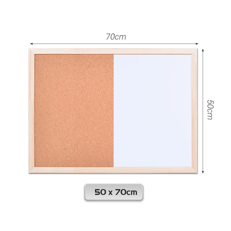 
Доска для сухих стираний и пробковая доска для объявлений, комбинированная белая доска 60x40 см, доска для объявлений для офиса, домашнего декора 