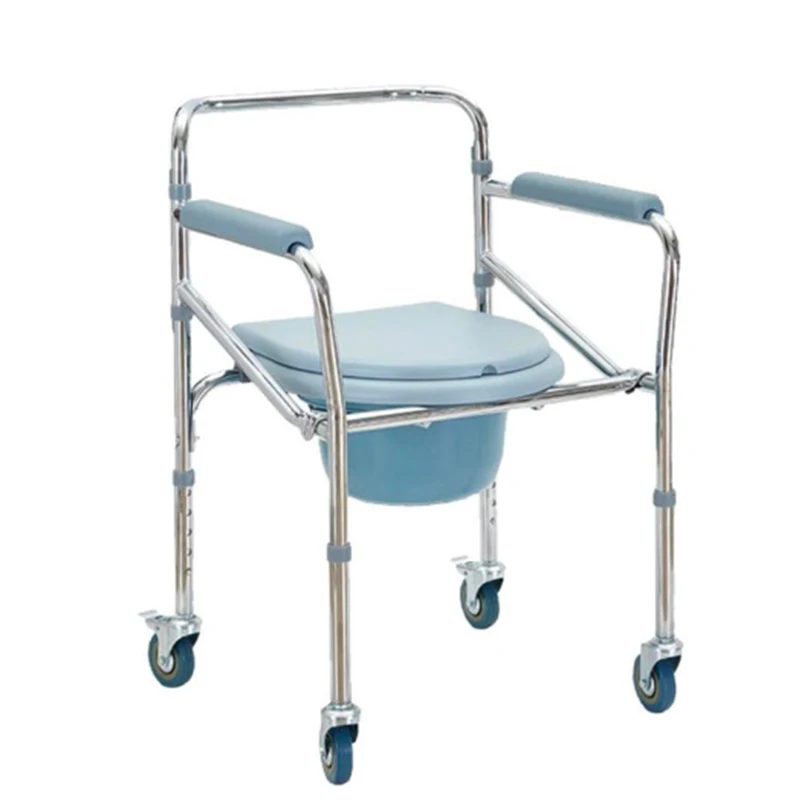 Multi-Function Folding Commode Chair with Bedpan Disabled Toilet Chair for Rehabilitation Therapy Healthcare wheelchair