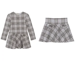 2026 New Girls Print Plaid Cotton Dress Winter Long Sleeve Casual Dress for Teenager Kids Matching Outfits OEM & ODM Supply