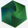 15cm green blue hexagon