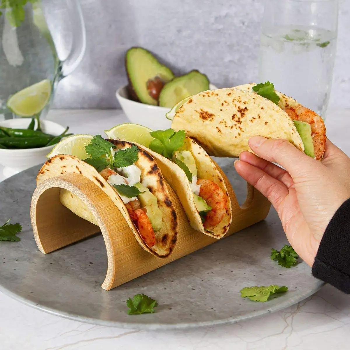Lot De 6 Supports à Tacos Addein - Porte-Tacos En Plastique ABS Forme Vague, Idéal Fiesta Mexicaine Et Buffets