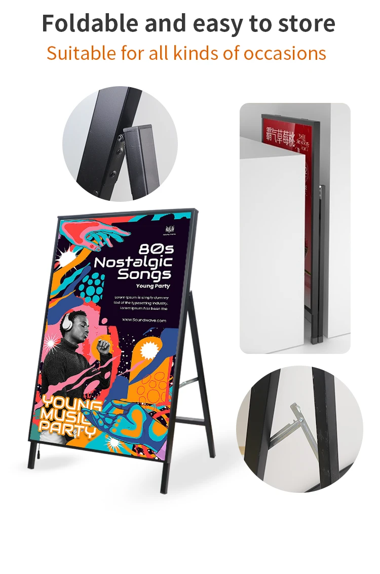 Factory custom a1 a2 a frame led lighting stand led menu board poster frame discount board