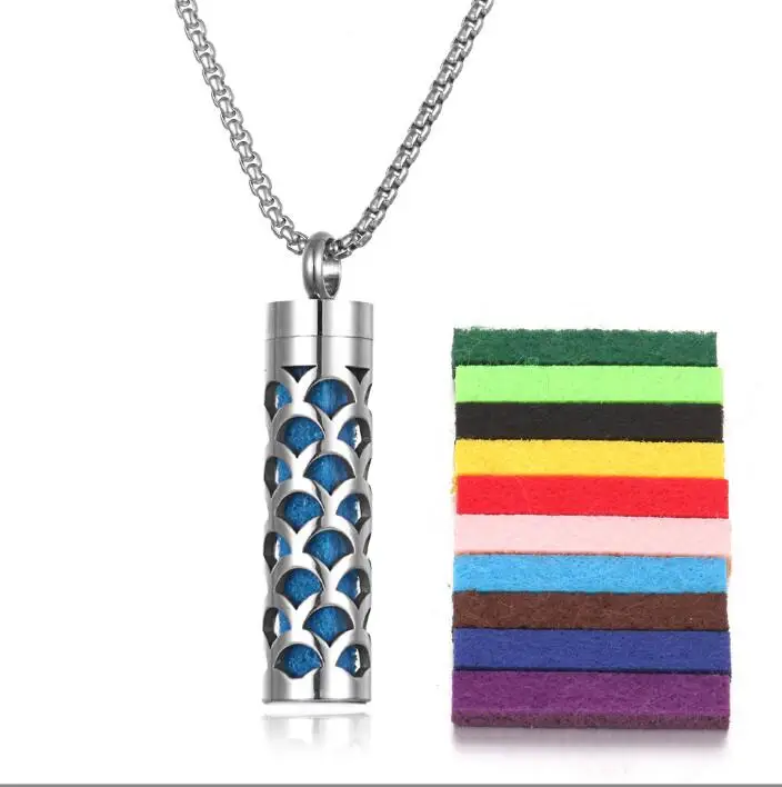 Wholesale Aromatherapy Jewelry Necklace Essential Oil Diffuser Necklace Stainless Steel Open Locket Aroma Scent Perfume Necklace