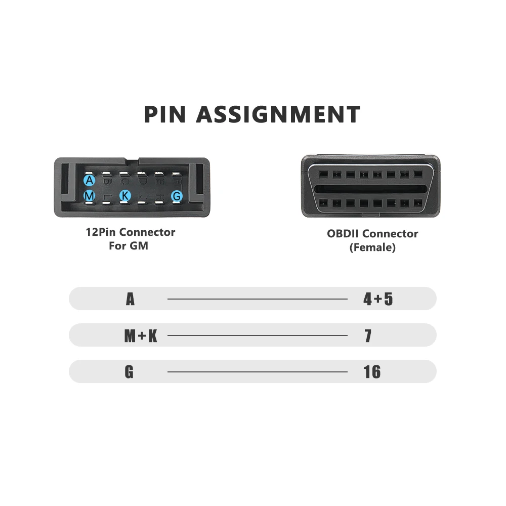 Yosoo Health Gear OBD I Adattatore, Cavo Diagnostico, Gm OBD1 12 Pin a OBD2 16 Pin Cavo Adattatore Connettore Strumento Diagnostico