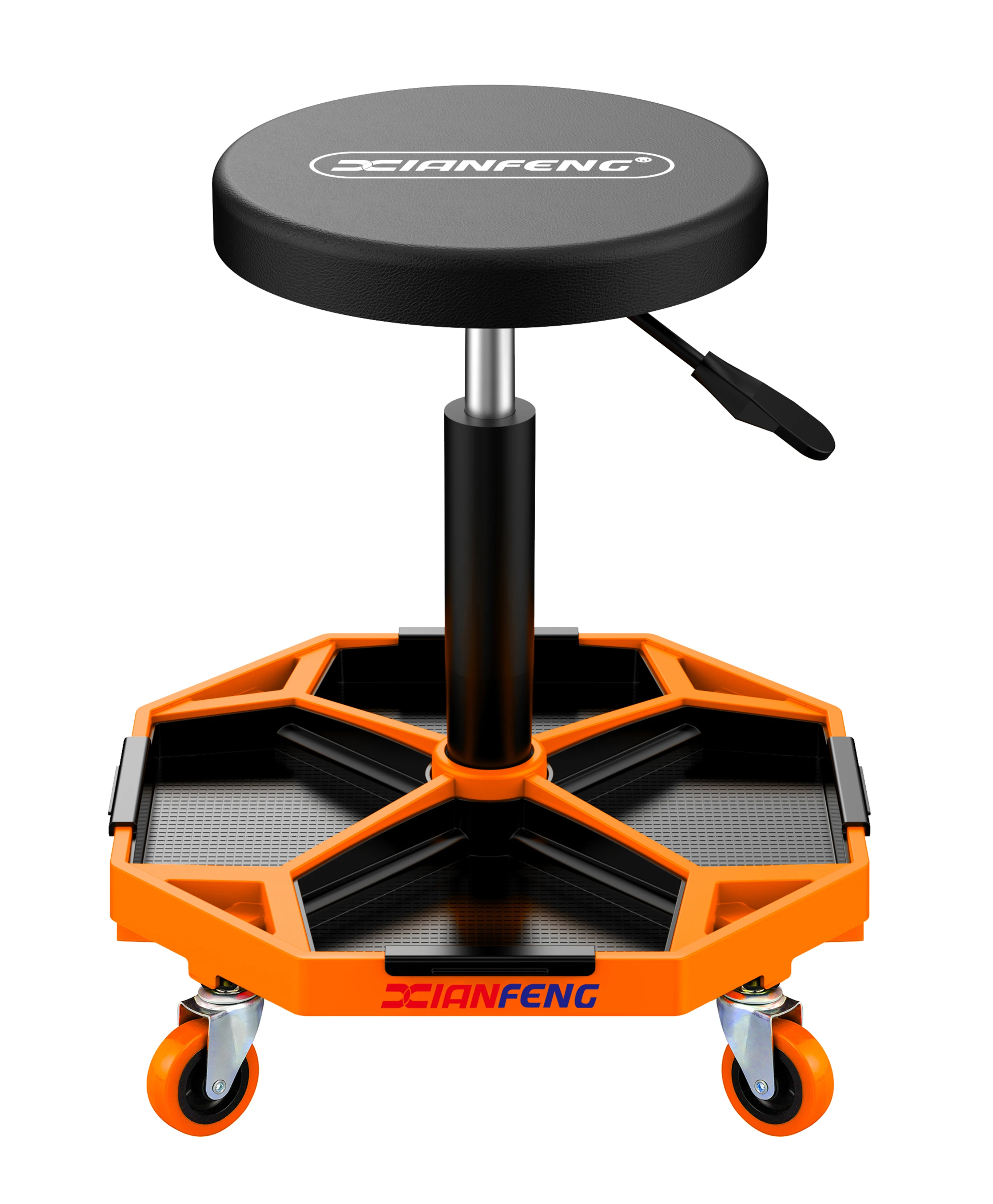 Auto Detail Tool Creeper Seat  Stool Adjustable Rolling Utility Vehicle Detail Seat with Storage Tray Tool Organizer