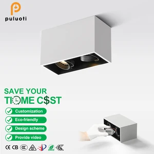 PULUOTI Indoor White Aluminium Surface Mounted Downlight for Living Room Replaceable Bulb MR16/GU10 Ceiling Spot Lamp Housing