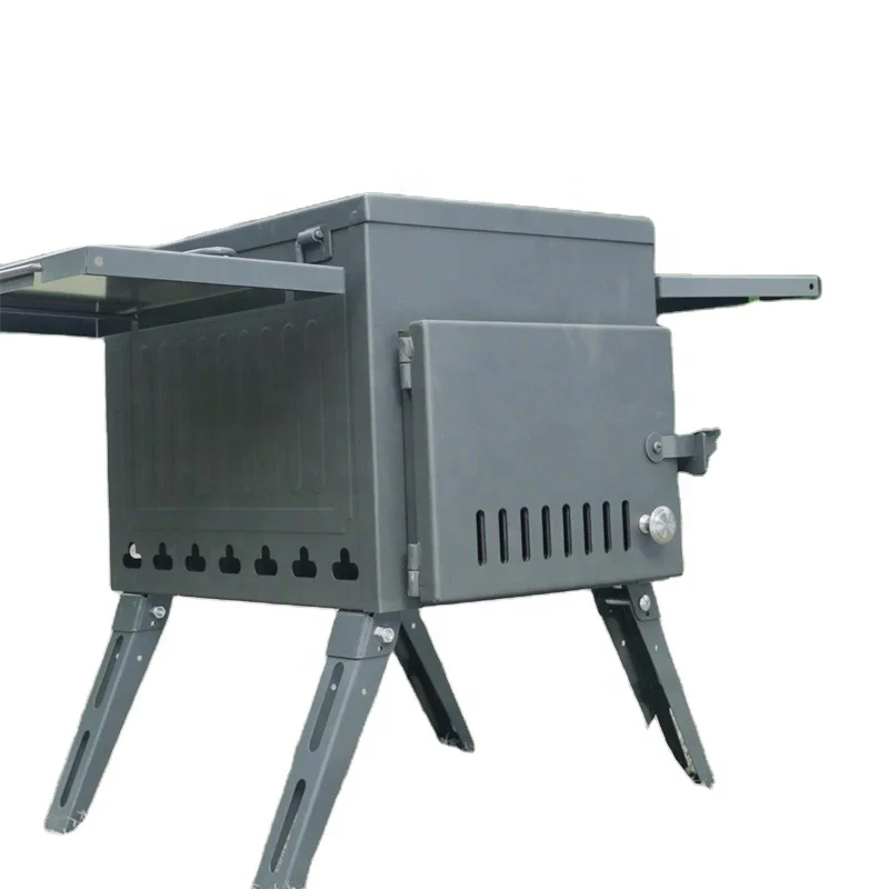 Folding Bbq Grills Multi Functional Mini Cooking Stoves Camping Wood Stove Picnic Carbon Steel Portable Outdoor Home Polishing