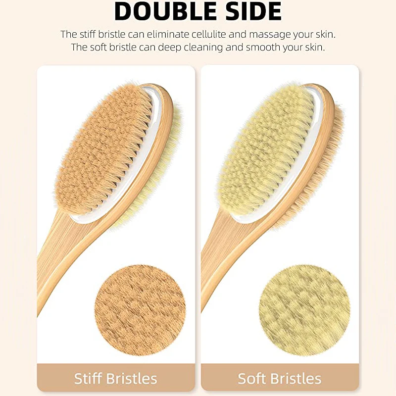 Hot Sale Antiskid Handshake Wood Handle Back Body Cleaning Bath Brush