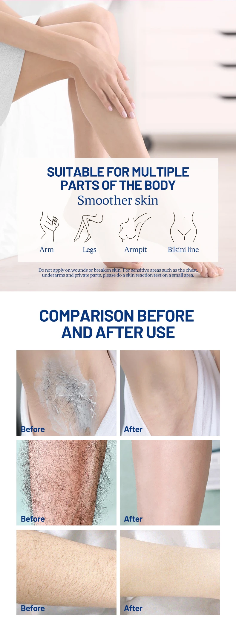Disaar gentle mildly underarm body fast hair removal smooth skin hair removal cream