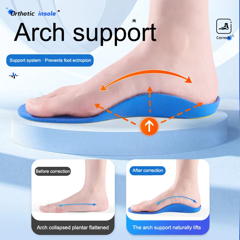 Cheap Style Flat Foot Correction Insole, Arch Pad for Men and Women, High Arch Support, Flat Collapse Eversion Corrective Insert
