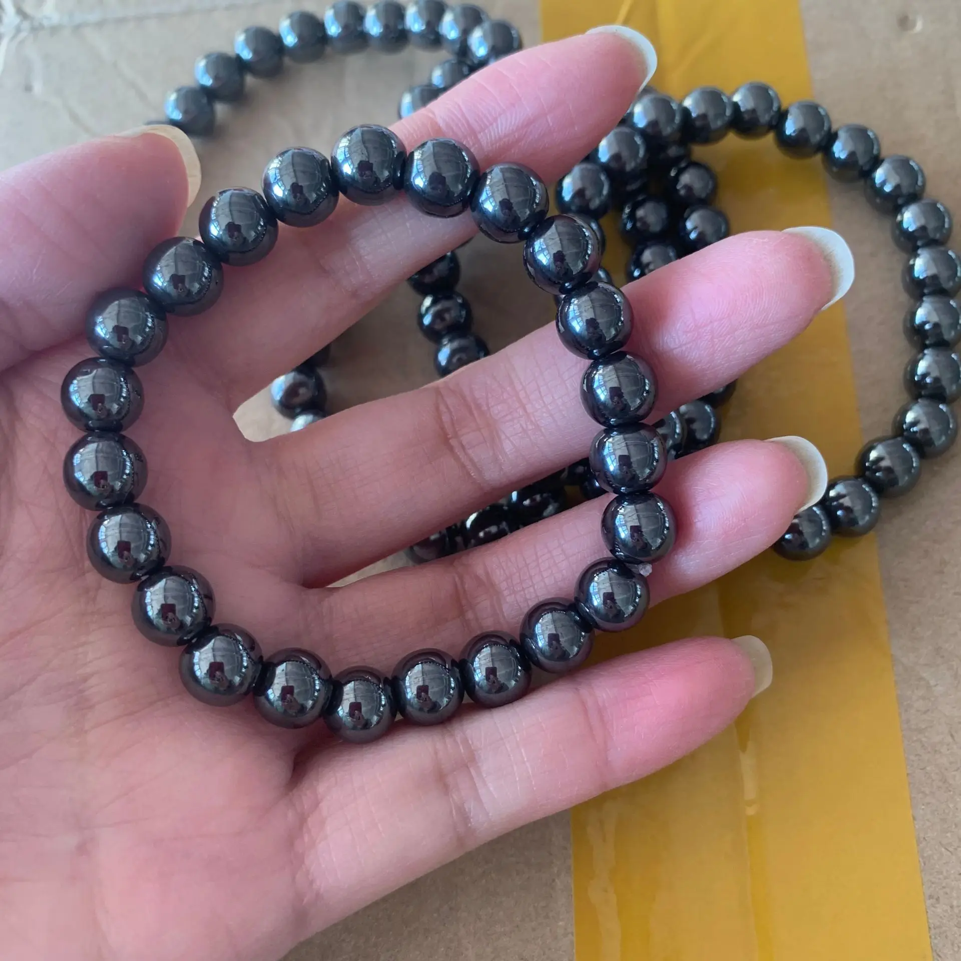 10mm Men Women Large glass Semi-precious Stone beaded bracelets Custom DIY glass bracelets can add charm for jewelry making