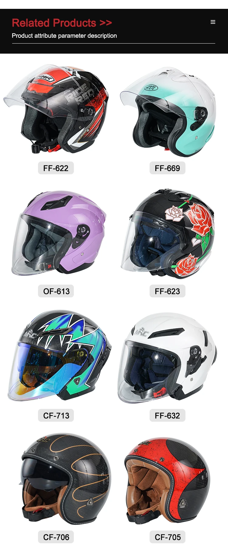 Ece R22.05 Double Visor Adult Four Season Open Face 3/4 Motorcycle