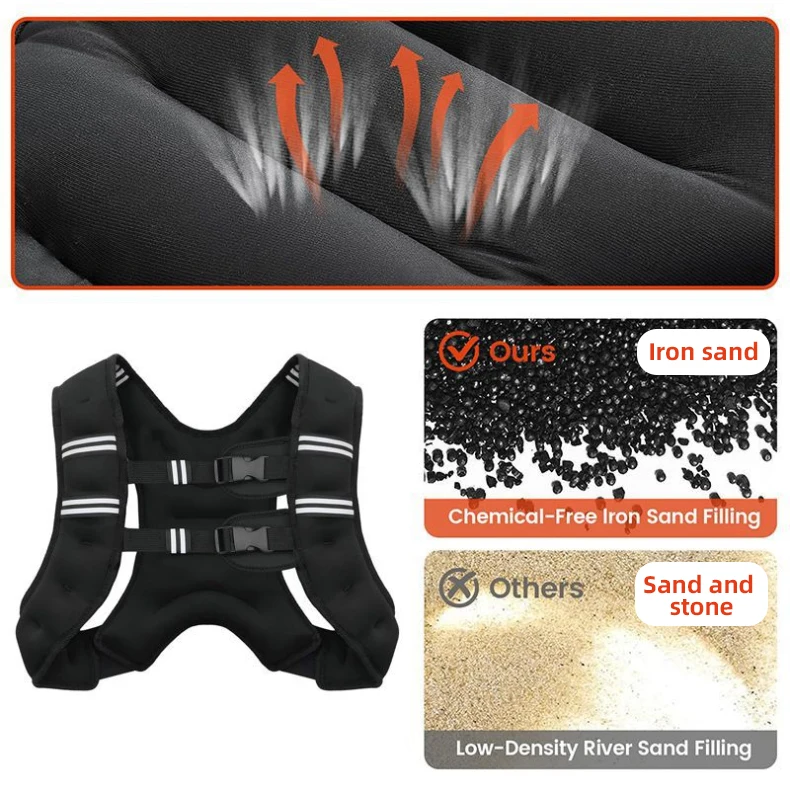 Gymnastics Power - Gilet lesté 2,7 kg, 4,5 kg, 5,4 kg, 11,3 kg, 15,9 kg, 20,4 kg, 27,2 kg – Poids en fer amovible pour hommes et femmes, entraînement de gymnastique et