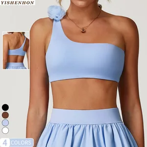 YISHENHON Hot Selling Gym Exercise One-shoulder Yoga Sports Bra for Women Quick-drying Beautiful Back OEM Breathable Clothes